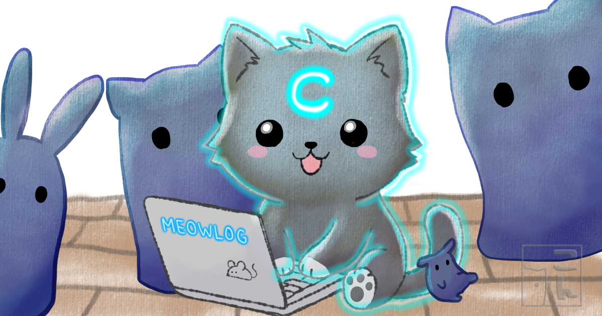 おでこにCマークが光るクロちゃんのイラスト